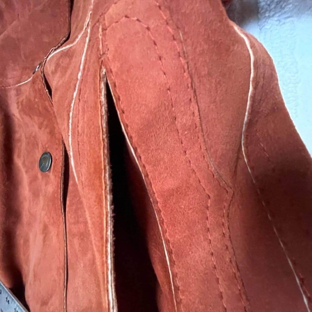 Vintage Kyller Of Sweden Womens Button Down Belted Leather Coat Jacket Brown - Picture 10 of 11